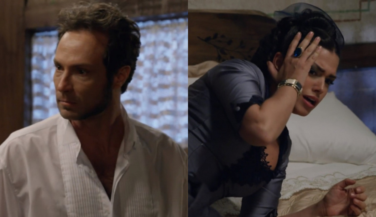 Almeida (Fernando Pavão) e Maria Isabel (Thaís Fersoza) de Escrava Mãe