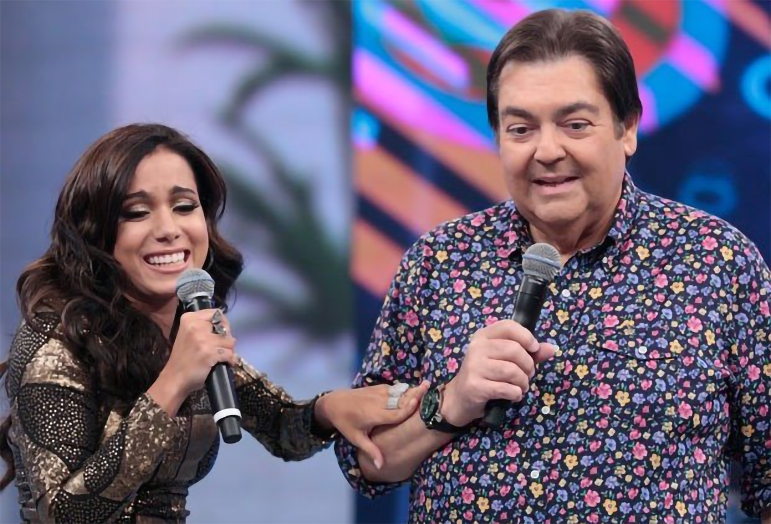 Anitta e Faustão no Domingão