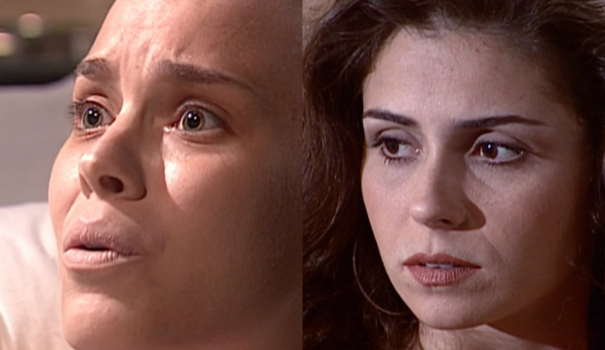 Camila (Carolina Dieckmann) e Capitu (Giovanna Antonelli) de Laços de Família