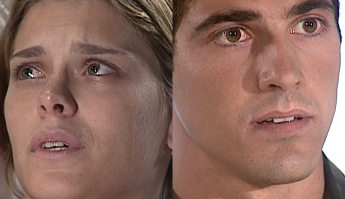 Camila (Carolina Dieckmann) e Edu (Reynaldo Gianecchini) de Laços de Família