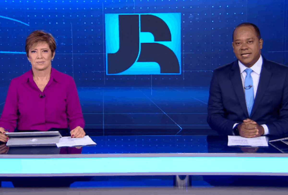 Christina Lemos e Luiz Fara Monteiro no Jornal da Record