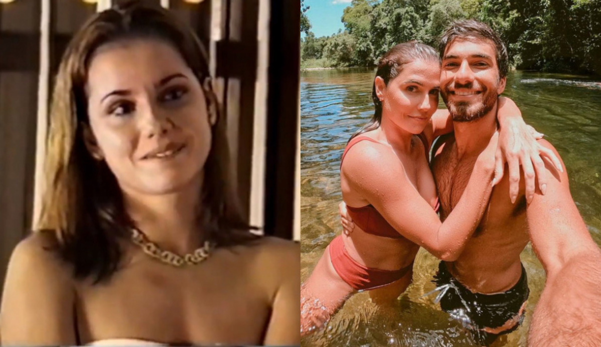 Deborah Secco na época de Laços de Família e atualmente ao lado do marido, Hugo Moura