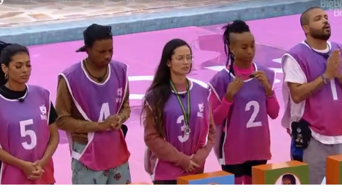 Participantes esperando a prova do anjo começar no BBB 21