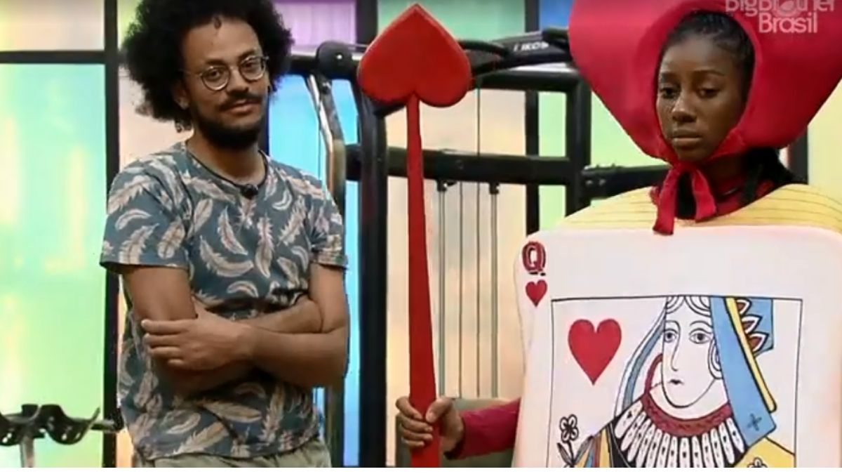 João Luiz e Camilla de Lucas na academia do BBB 21