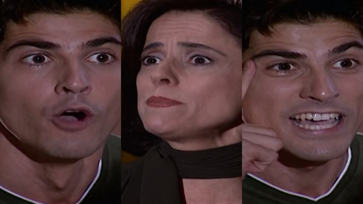 Edu (Reynaldo Gianecchini) e Alma (Marieta Severo) de Laços de Família
