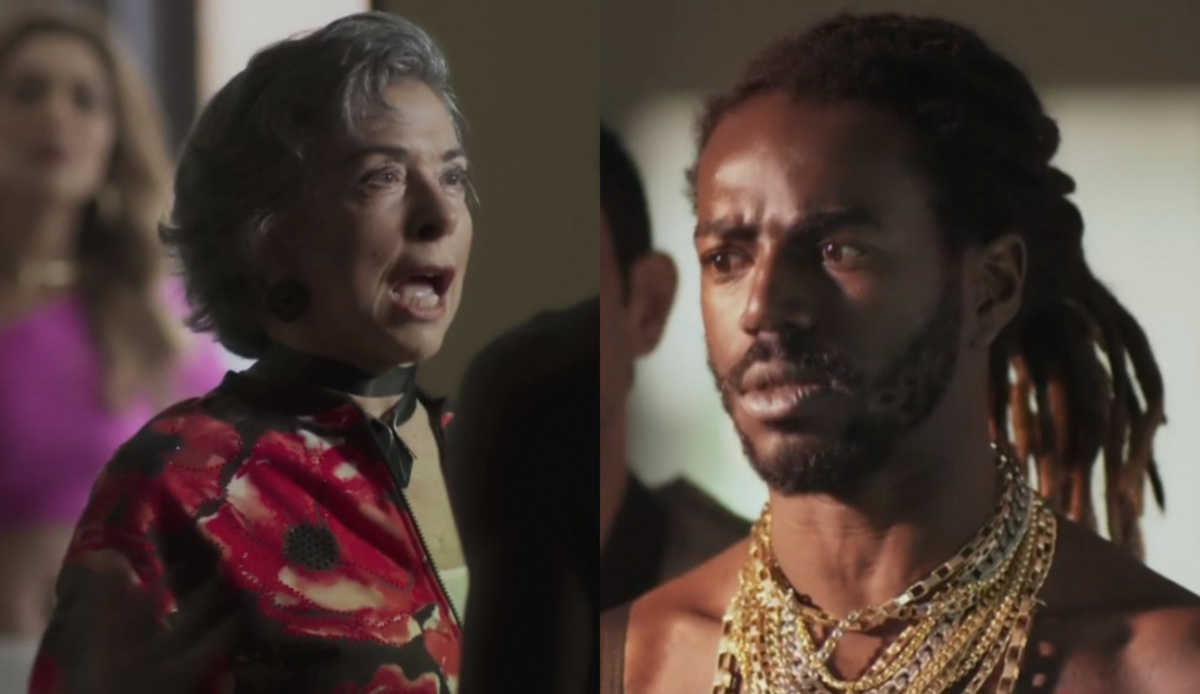 Elvirinha (Betty Faria) e Sabiá (Jonathan Azevedo) de A Força do Querer