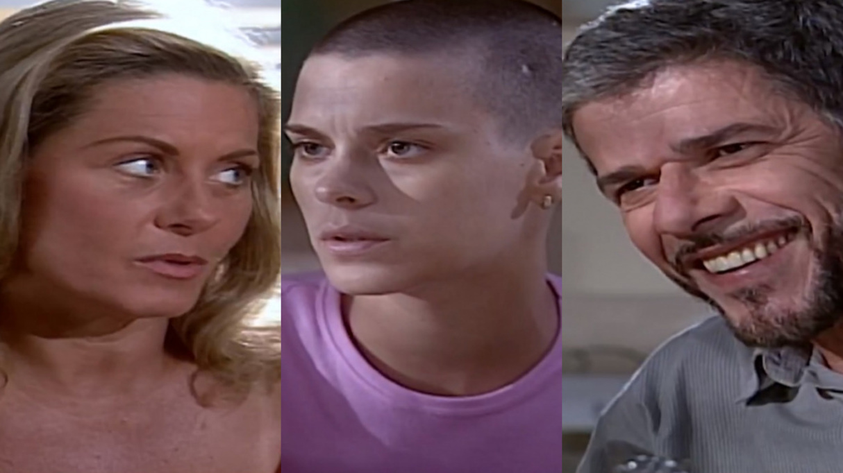 Helena (Vera Fischer), Camila (Carolina Dieckmann) e Pedro (José Mayer) e Laços de Família