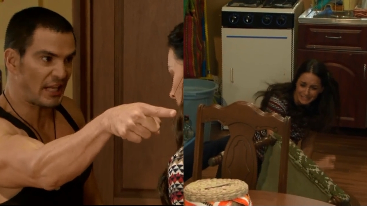 Leonardo bate em Beatriz (Reprodução: Televisa S.A.)