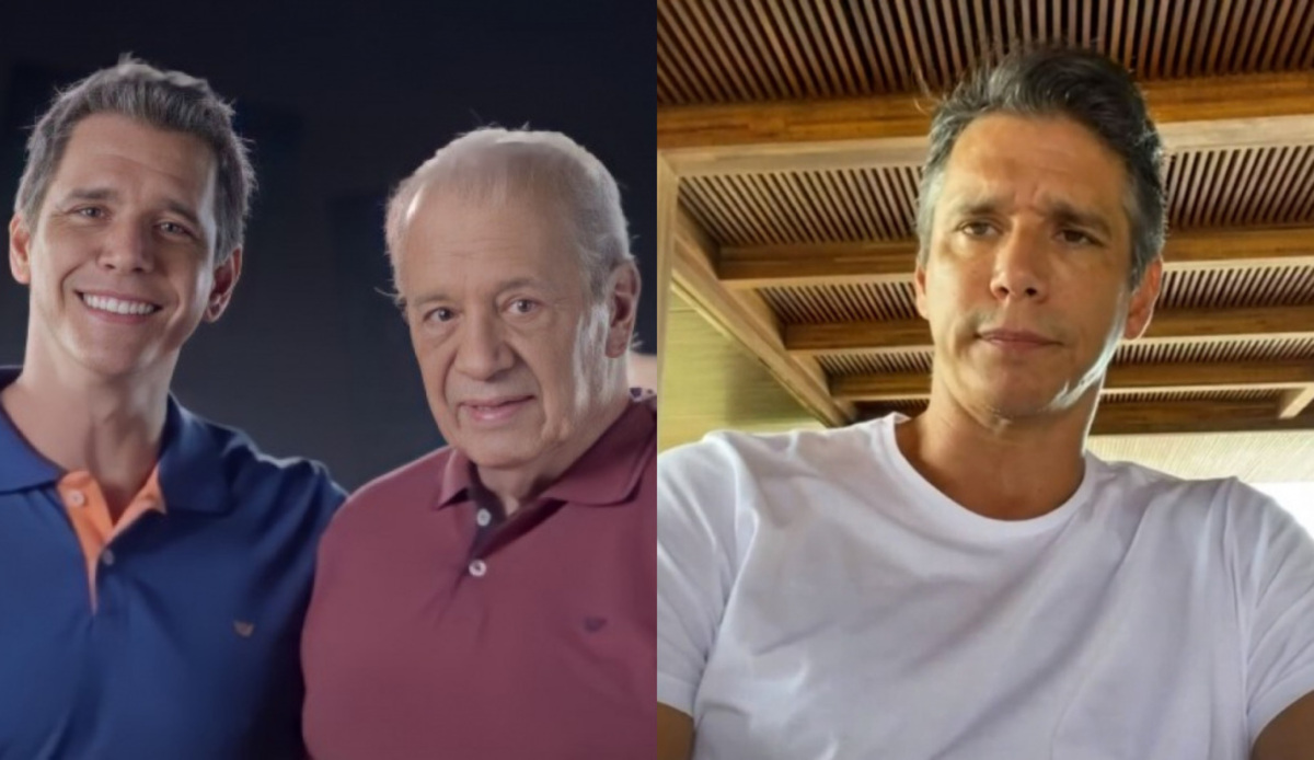 Márcio Garcia com o pai, Carlos Alberto, e no É de Casa