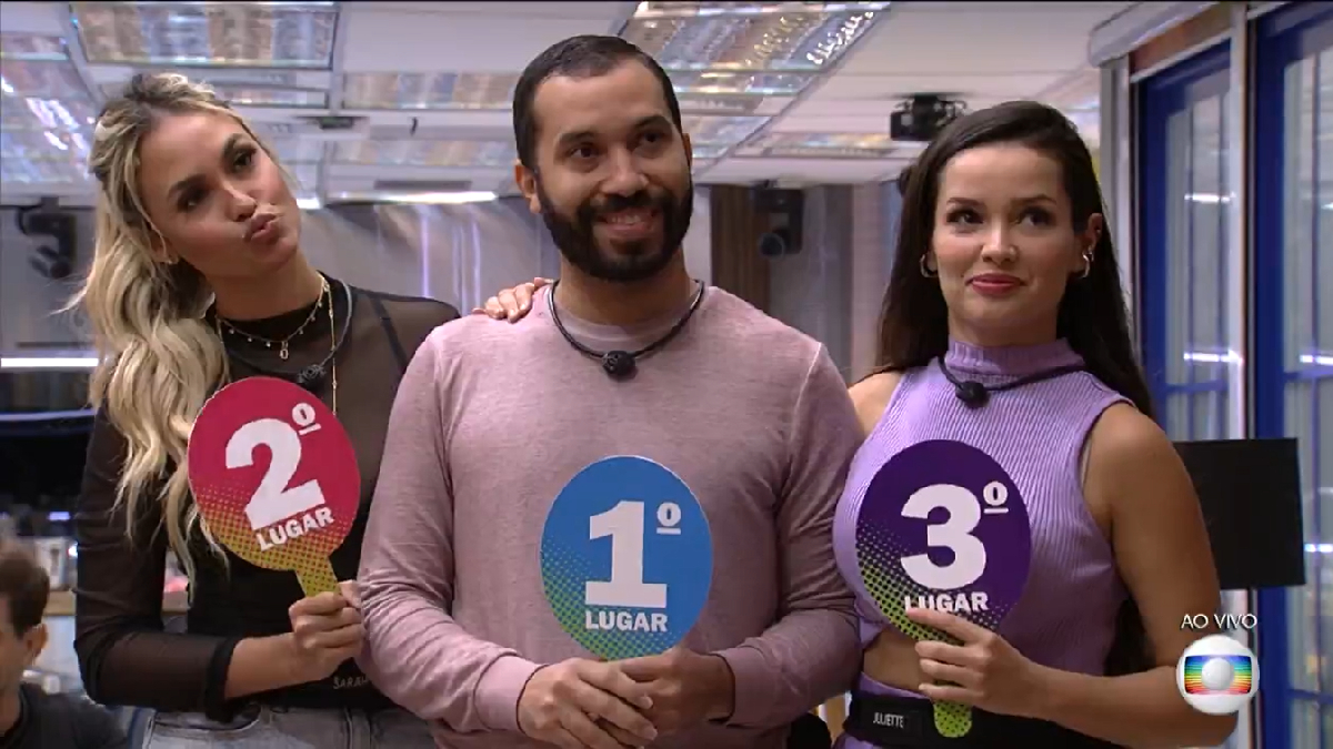 Sarah, Gilberto e Juliette do BBB 21