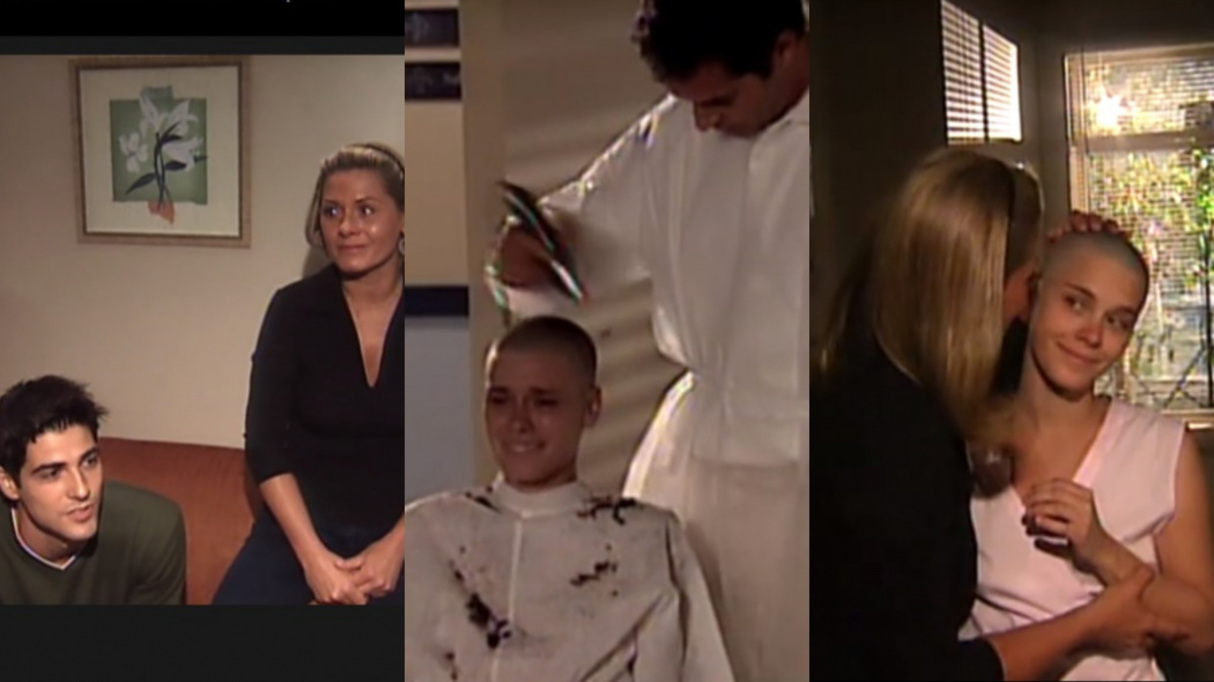 Reynaldo Gianecchini, Vera Fischer e Carolina Dieckmann na época de Laços de Família