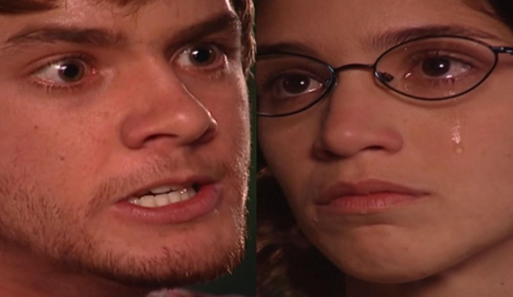 Rodrigo (Leonardo Miggiorin) e Paulinha (Roberta Gualda) de Mulheres Apaixonadas