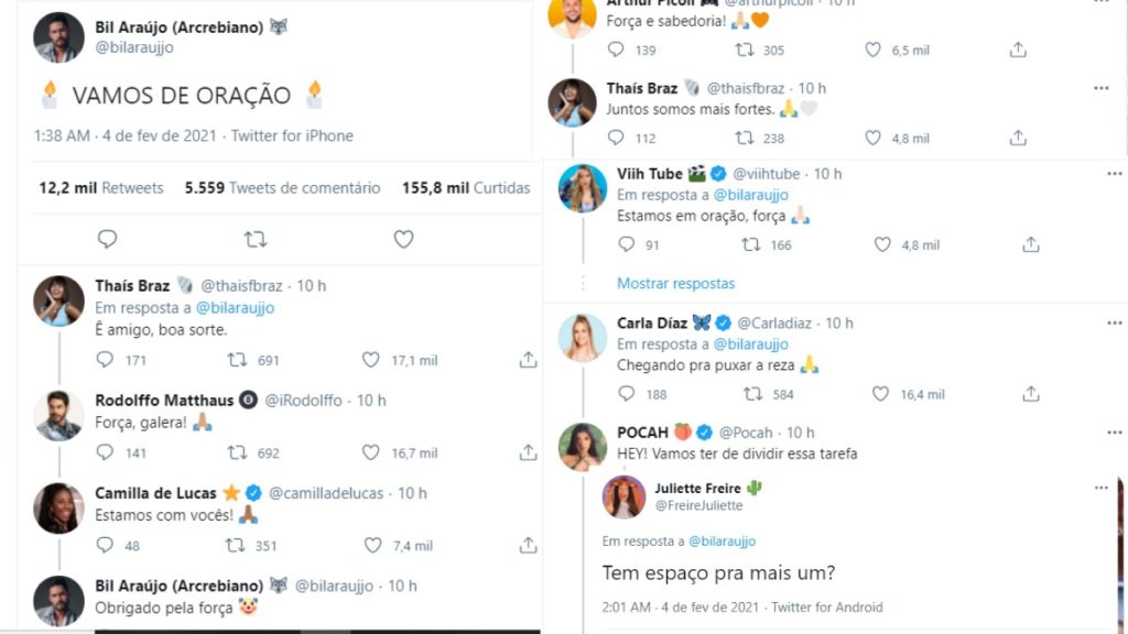 Páginas dos Brothers se solidarizam com Arcrebiano do BBB 21 no Twitter