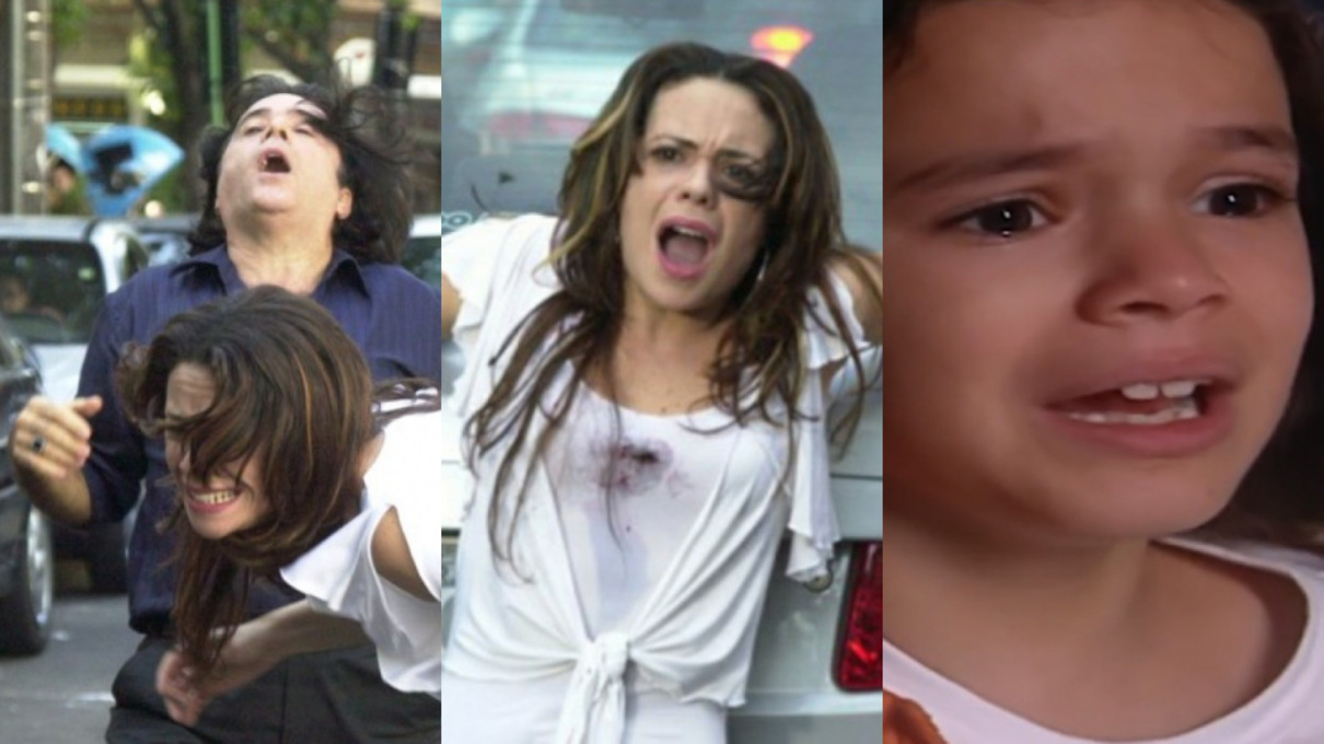 Téo (Tony Ramos), Fernanda (Vanessa Gerbelli) e Salete (Bruna Marquezine) de Mulheres Apaixonadas