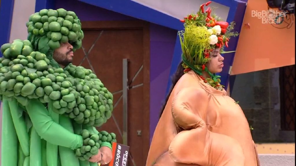 Pocah e Projota cumprem o castigo do Monstro no BBB 21 (Reprodução Globoplay)