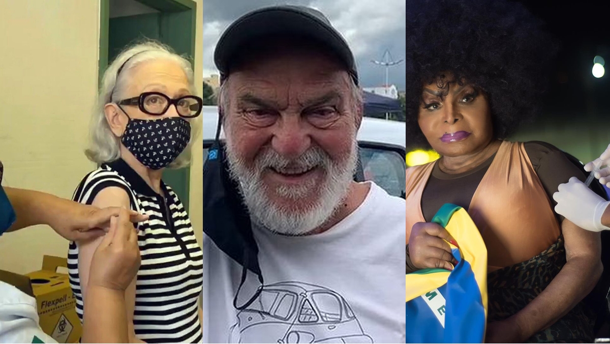 Fernanda Montenegro, lima Duarte e Elza Soares tomam a vacina contra a Covid - 19 (Foto: reprodução/Montagem Observatório da TV)