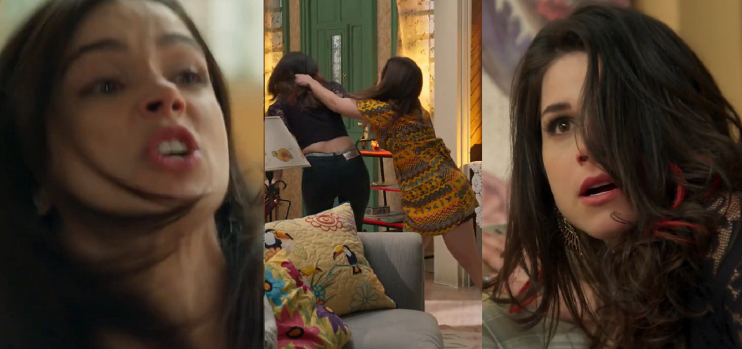 Carmela (Chandelly Braz) e Shirlei (Sabrina Petraglia) em Haja Coração