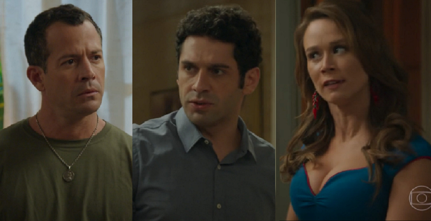 Apolo (Malvino Salvador), Beto (João Baldasserini) e Tancinha (Mariana Ximenes) em Haja Coração