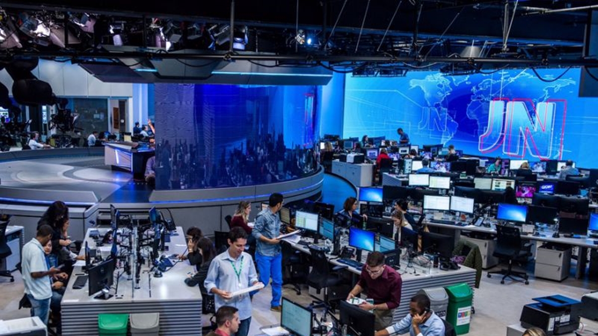 Redação de Jornalismo da TV Globo, no Rio de Janeiro (Reprodução: Globo)