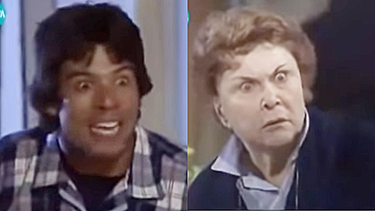 Alexandre possui o corpo de Téo e assombra a própria mãe, dona Maroca (Reprodução: Globo)