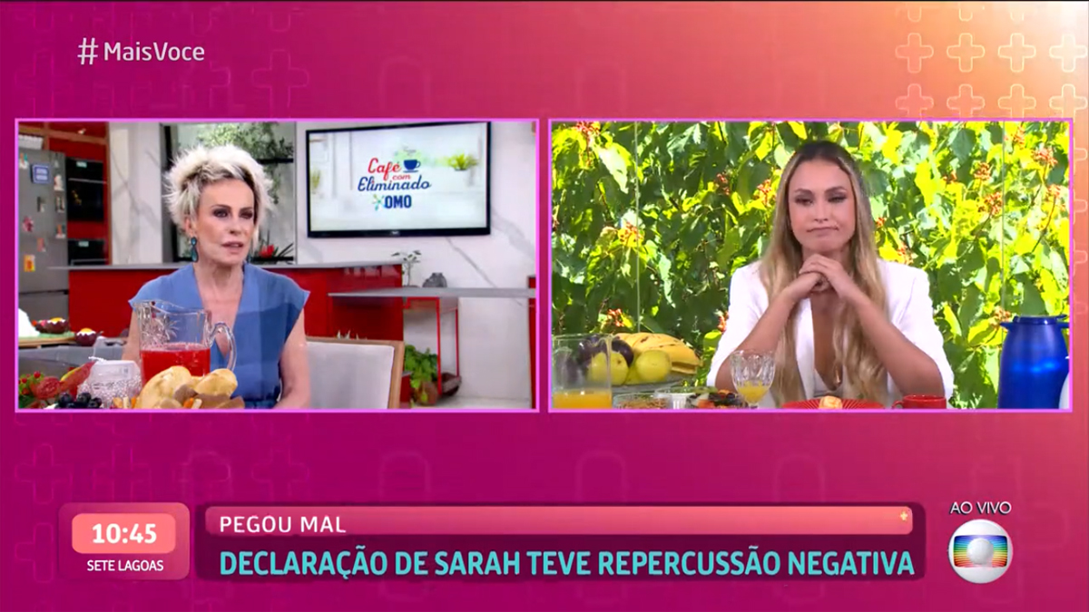 Ana Maria Braga e Sarah no Mais Você