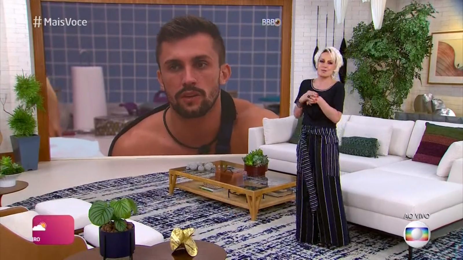 Arthur no BBB 21 e Ana Maria Braga no Mais Você
