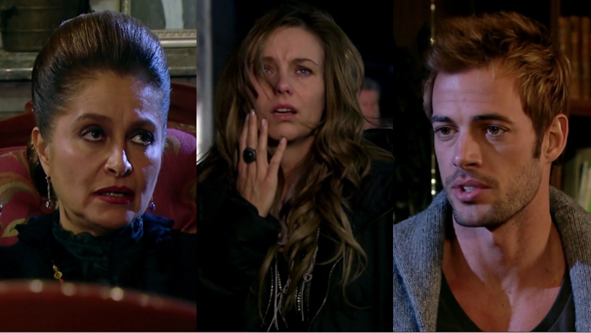 Daniela Romo, Dominika Paleta e William Levy em cena de Triunfo do Amor (Reprodução: Televisa S.A.)