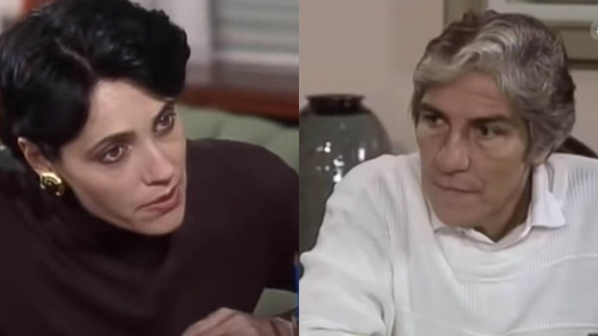 Diná desconfia de Otávio e coloca Alberto contra a parede para saber a verdade (Reprodução: Globo)