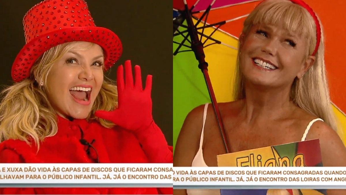 Eliana e Xuxa recriam capas de seus próprios discos (Reprodução: SBT)