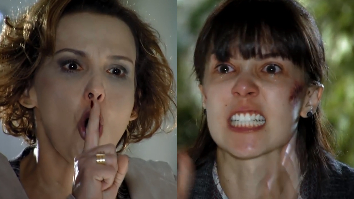 Eva parte pra cima de Manuela e a expulsa de casa (Reprodução: Globo)