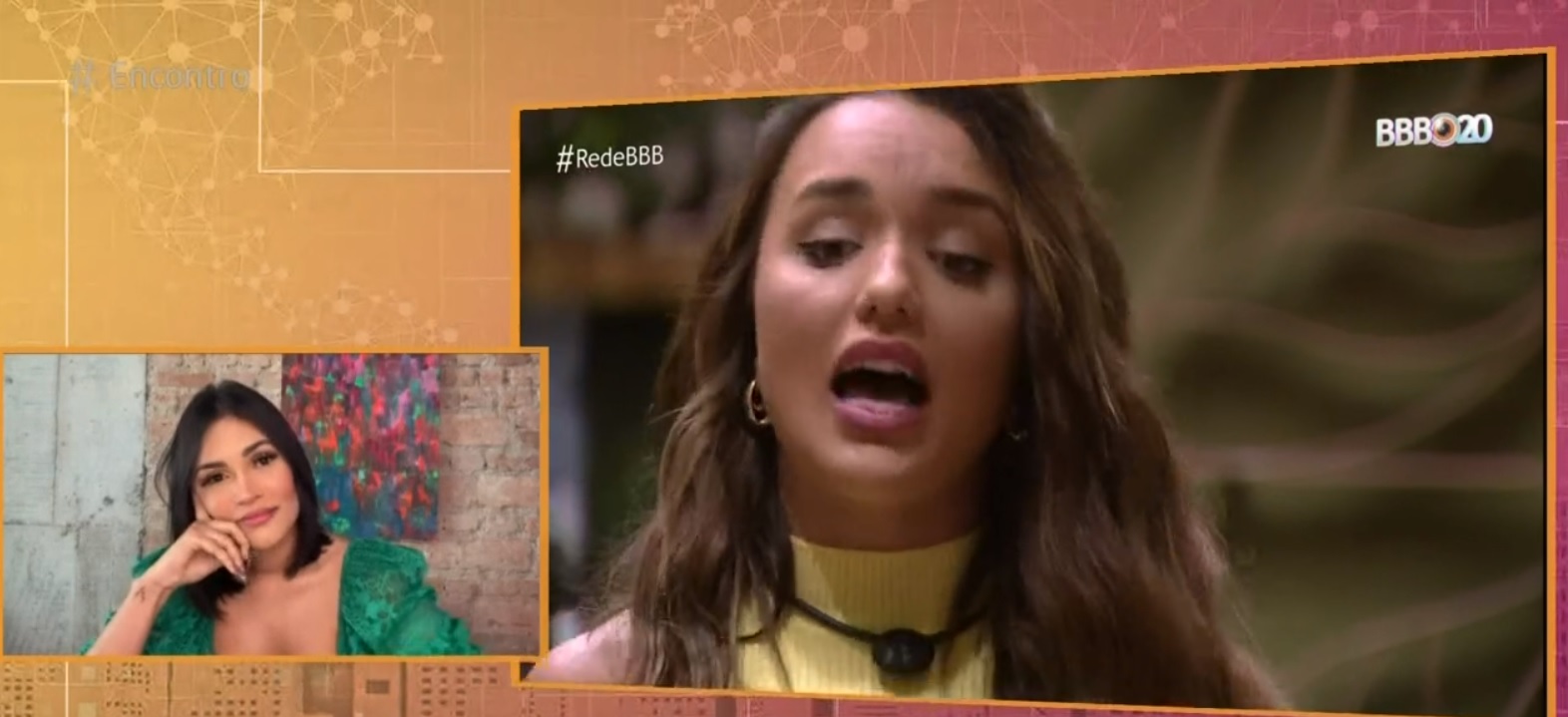 Flay revendo no Encontro a briga que teve com Rafa Kalimann no BBB 20