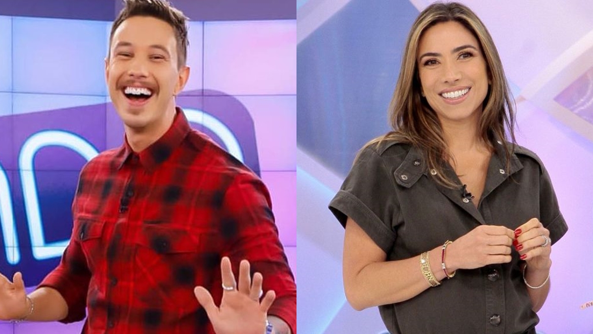 Gabriel Cartolano e Patrícia Abravanel apresentam o Vem pra Cá, novo programa das manhãs do SBT (Reprodução: SBT/Montagem Observatório da TV)
