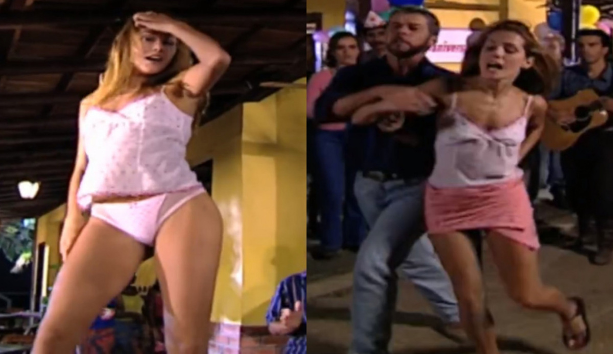 Íris (Deborah Secco) e Pedro (José Mayer) de Laços de Família