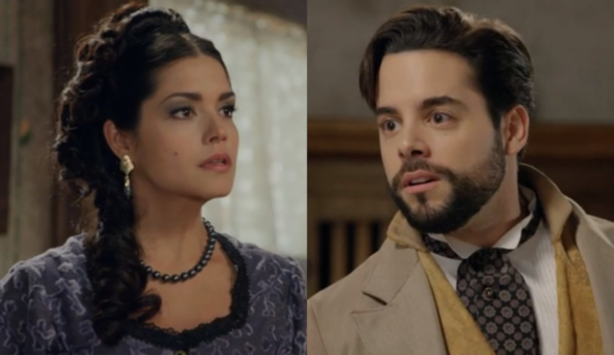 Maria Isabel (Thaís Fersoza) e Miguel (Pedro Carvalho) de Escrava Mãe