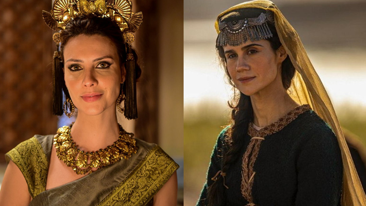 Nadi (Camila Rodrigues) e Amat (Branca Messina) em Gênesis (Reprodução/Globo)