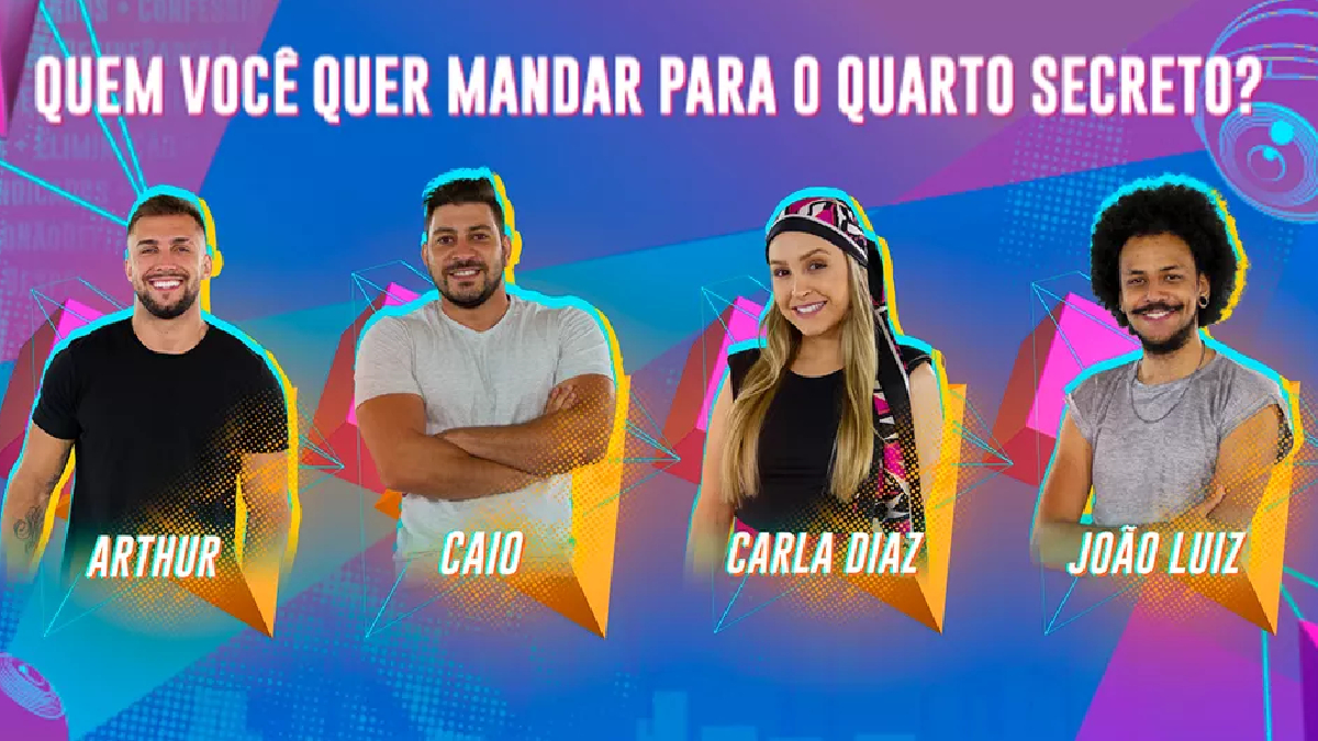 Arthur, Caio, Carla Diaz e João Luiz estão no Paredão