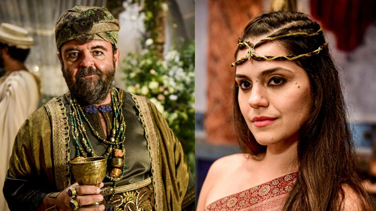 Oguedi (Júlio Levy) e Shakia (Jéssika Alves), de Gênesis (Reprodução/Record TV)