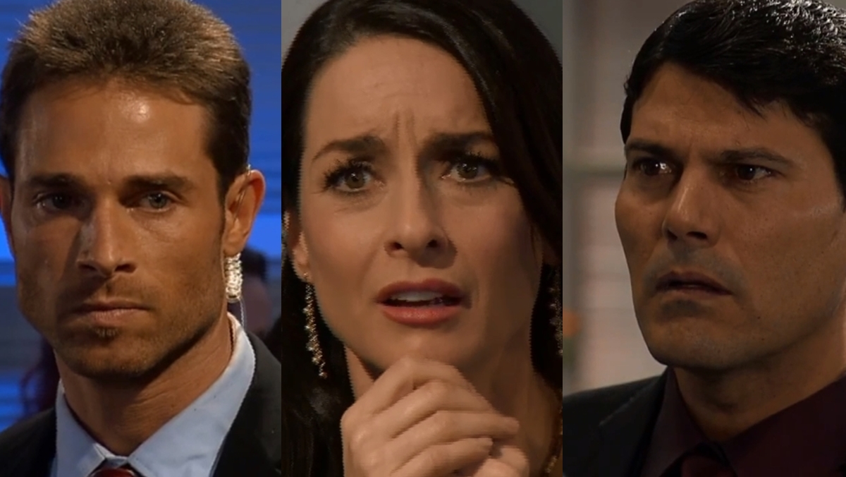 Sebastián Rulli, Susana González e Francisco Gattorno em cena de Amores Verdadeiros (Reprodução: Televisa S.A.)