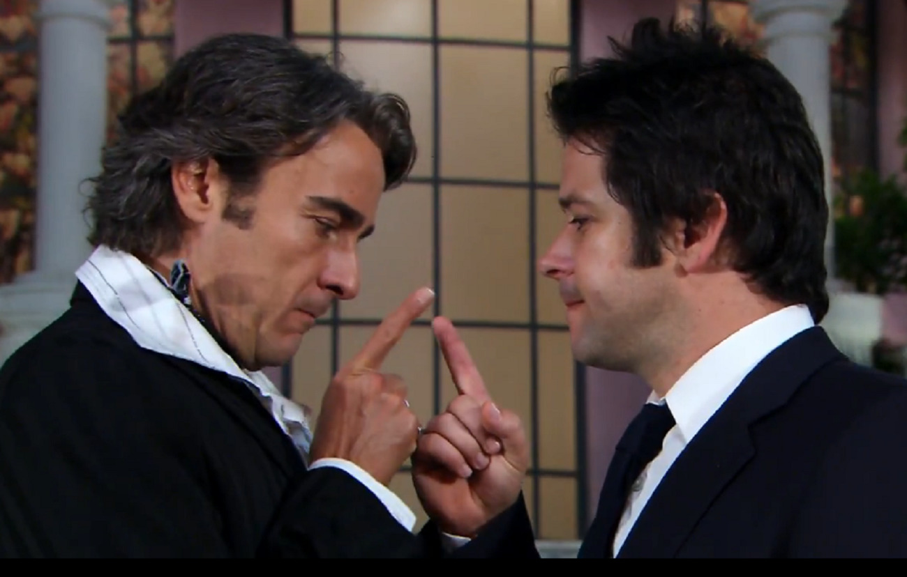André Spina ( Alexandre Borges) e Ariclenes Martins (Murilo Benício) em Ti-Ti-Ti