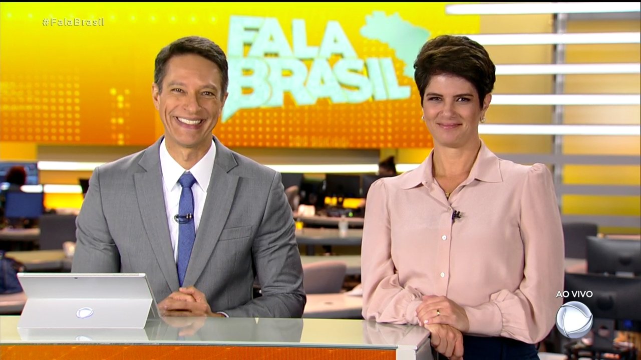 Sergio Aguiar e Mariana Godoy no Fala Brasil