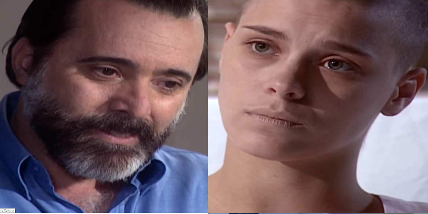 Miguel (Tony Ramos) e Camila (Carolina Dieckmann) em Laços de Família
