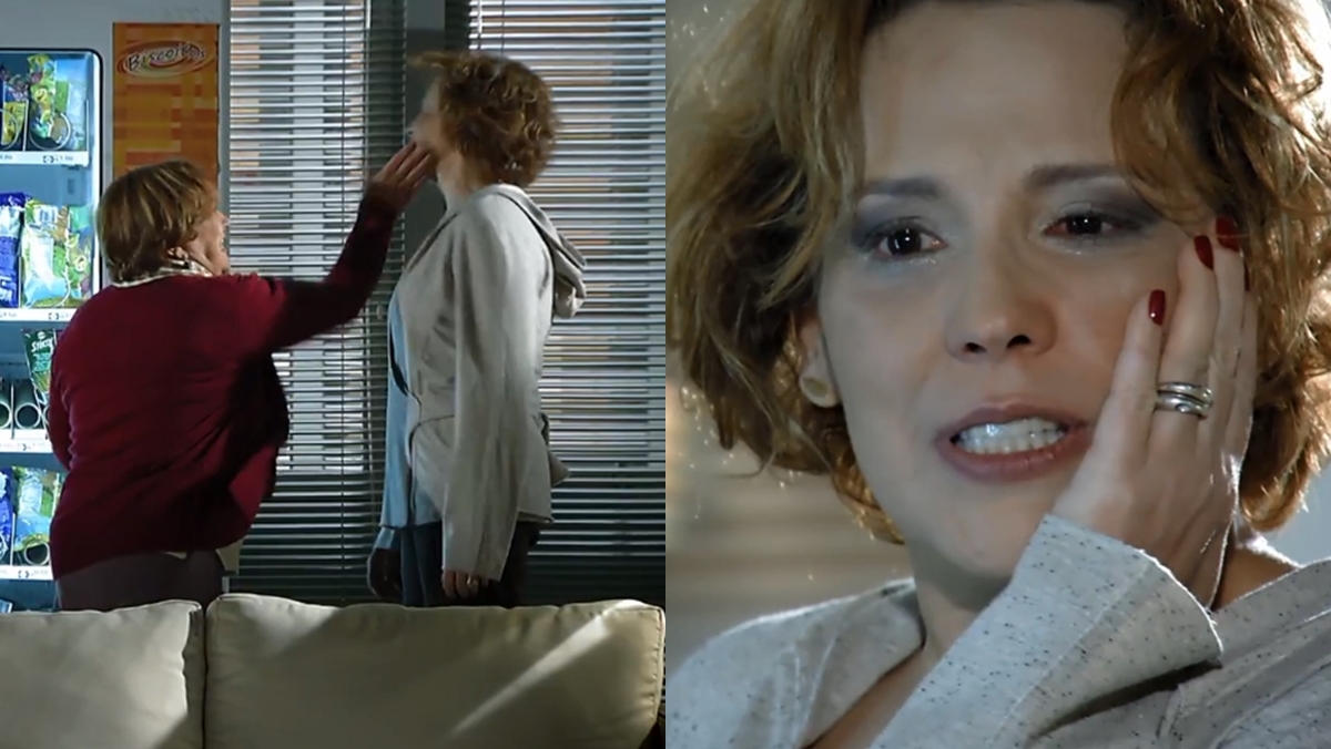Eva (Ana Beatriz Nogueira) apanha de Dona Iná (Nicette Bruno) (Reprodução: Globo)