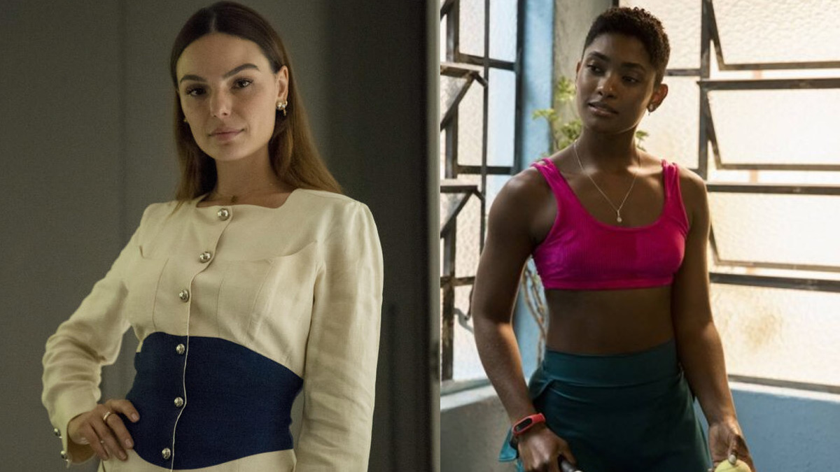 Betina (Isis Valverde) patrocina Marina (Erika Januza) em Amor de Mãe (Reprodução/Globo)