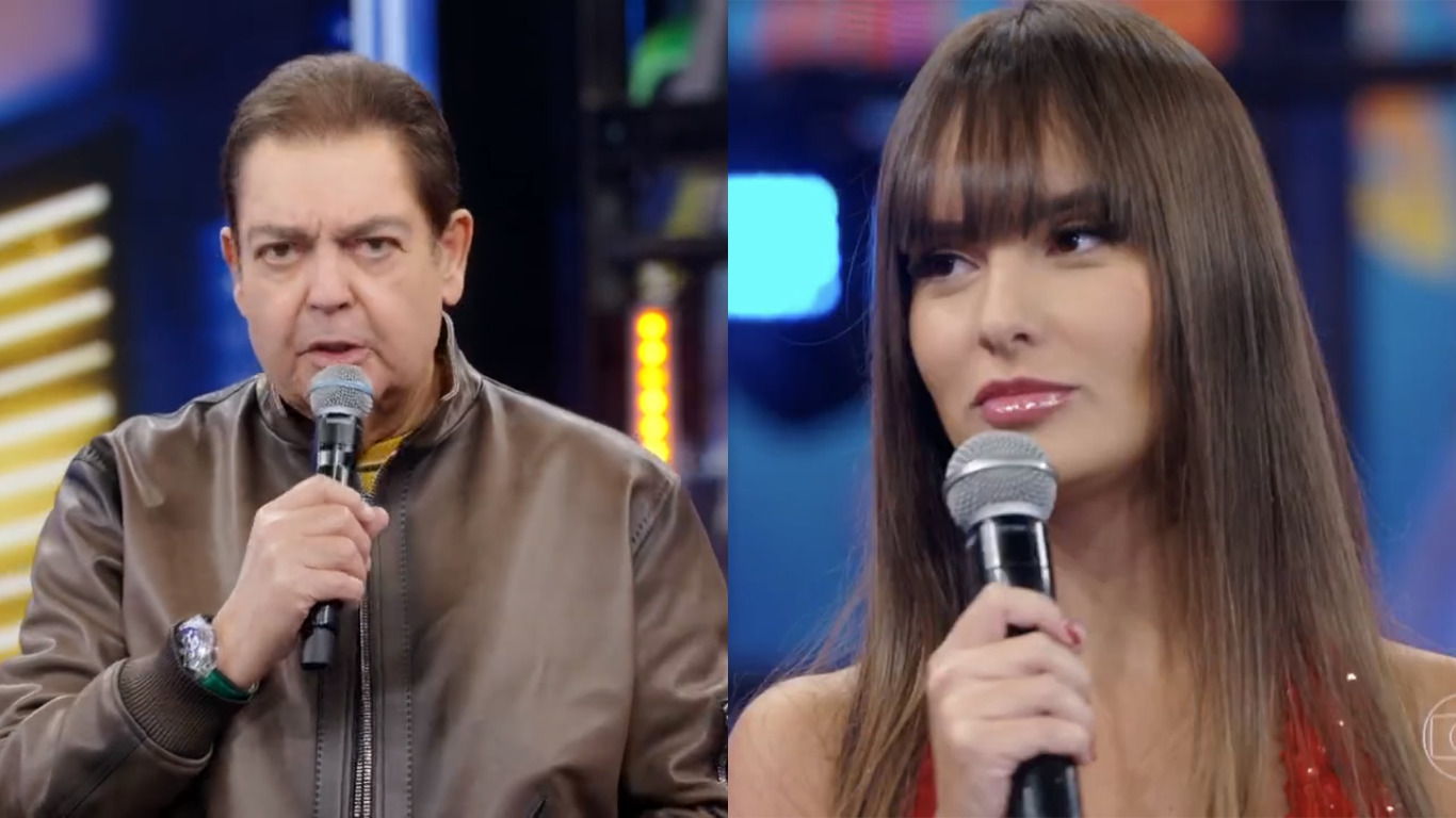 Fausto Silva e Thaís Braz