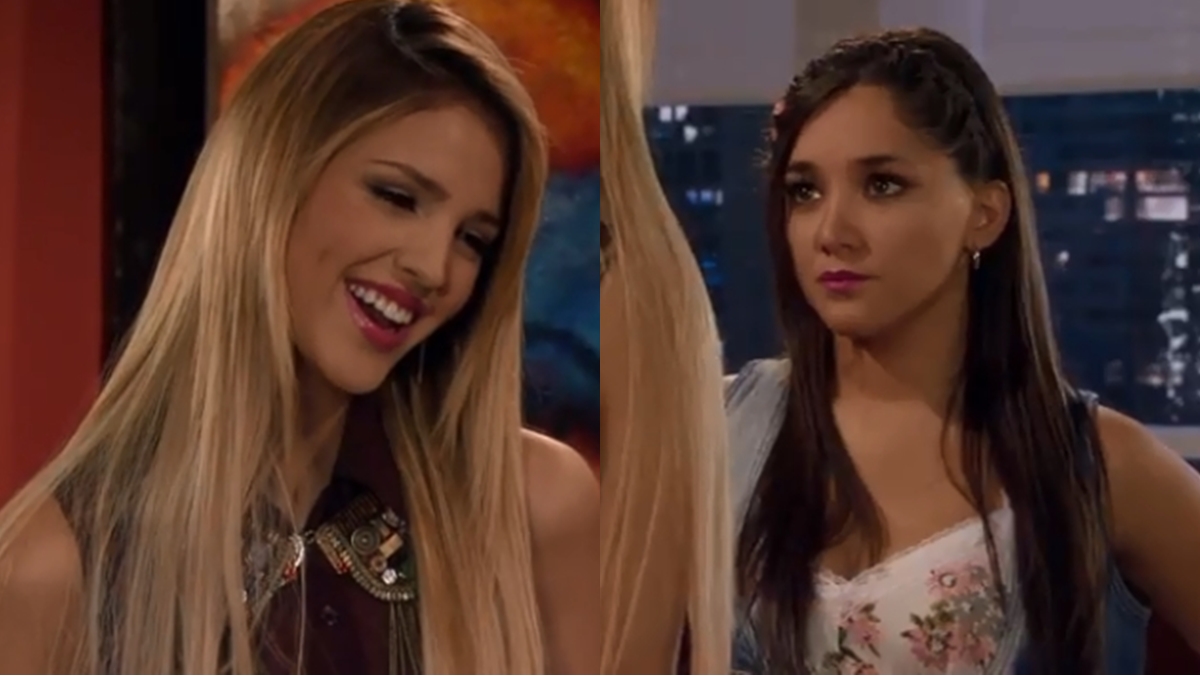 Nikki (Eiza González) e Liliane (Sherlyn) em cena de Amores Verdadeiros (Reprodução: Televisa S.A.)