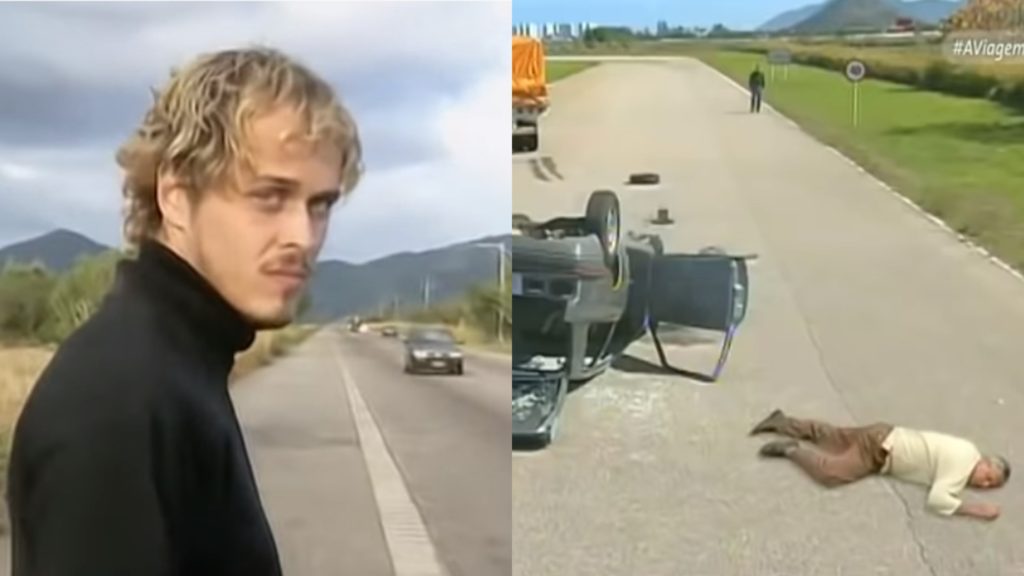 Otávio (Antônio Fagundes) morre em acidente de carro em A Viagem (Reprodução: Globo)