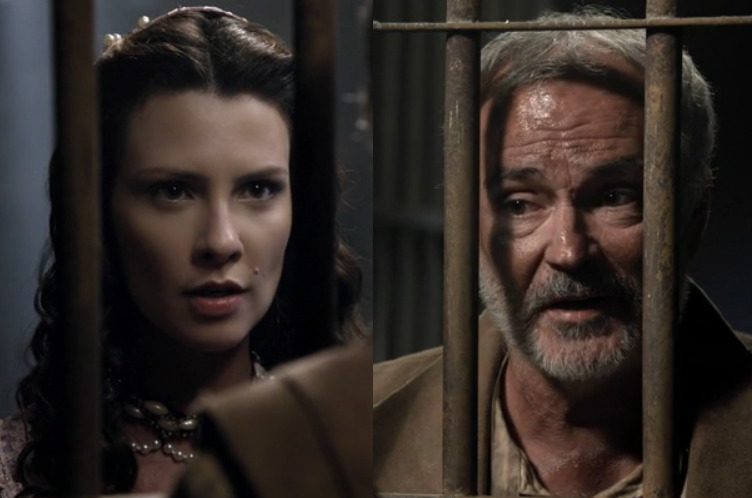 Carmona (Camila Rodrigues) e Biniek (Paulo Reis) em Belaventura