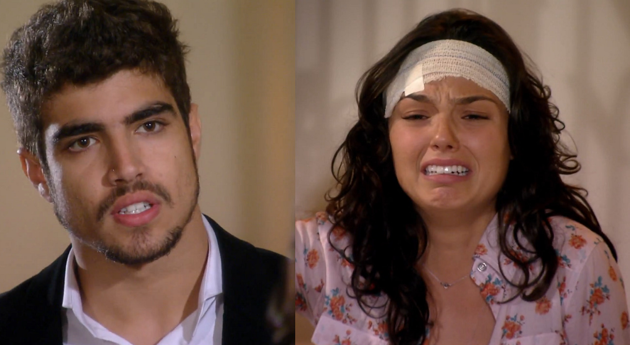 Edgar (Caio Castro) e Marcela (Isis Valverde) em Ti-ti-ti