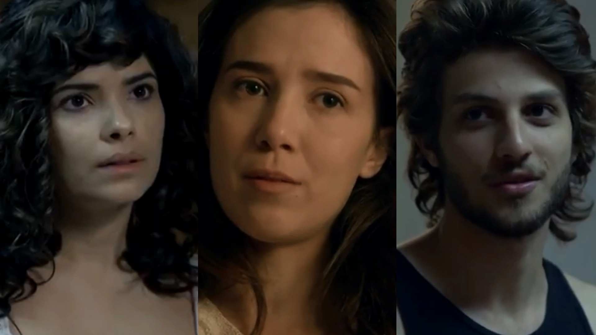 Eliane (Vanessa Giácomo), Cora (Marjorie Estiano) e José Alfredo Chay Suede) em cena de Império (Reprodução: Globo)