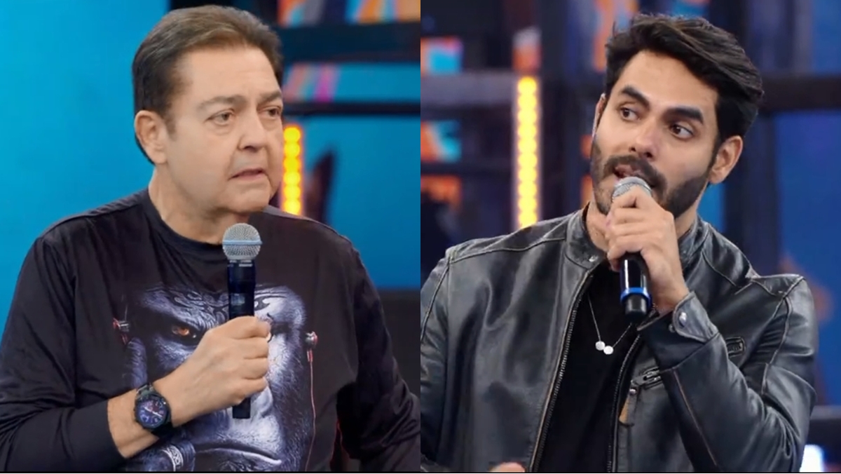 Fausto Silva recebeu o sertanejo e ex-BBB Rodolffo no Domingão (Reprodução: Globo)